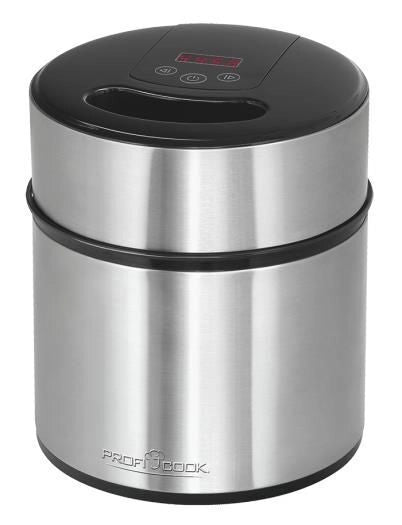 ProfiCook 501140 Gelatiera e Yogurtiera 1 8 L 12 W Timer Digitale Display LED Acciaio Inossidabile colore Nero