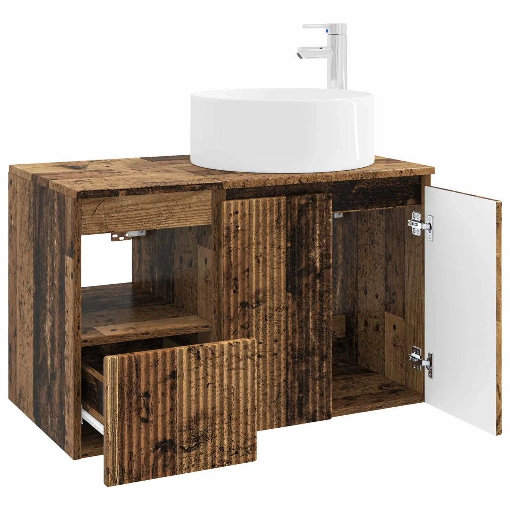 Set di mobili per il bagno 2 pz Legno antico 3404112