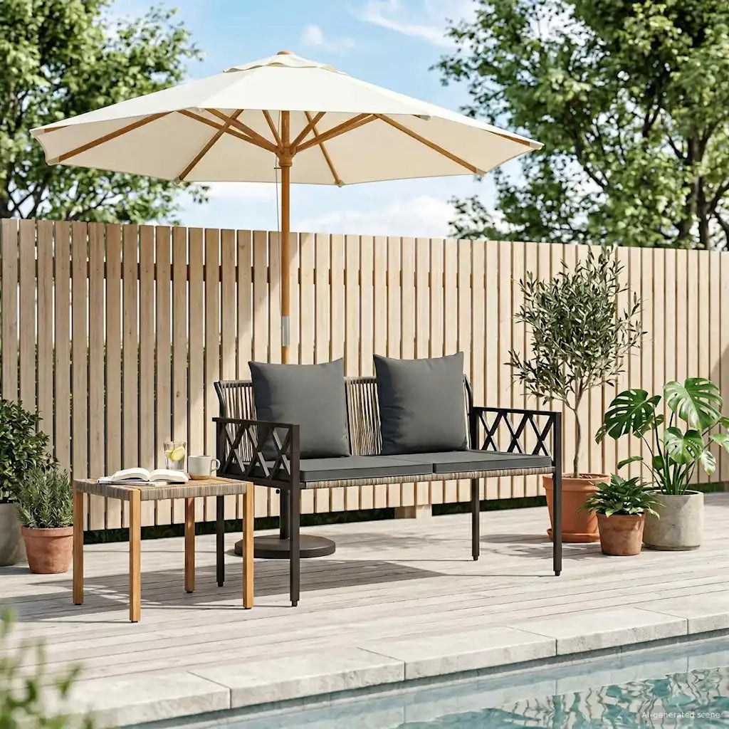 Panchine da esterno 2 -Seater 116 x 56 x 75 cm polyrattan 42025353