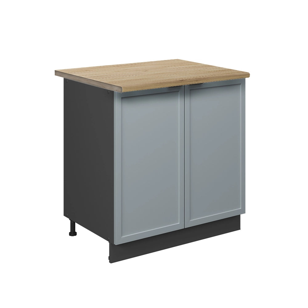 Mobile lavello cucina Fame-Line Blu-grigio chiaro/Antracite 80 cm con ripiano, PL Rovere Vicco