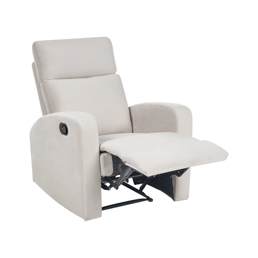 Set divano reclinabile manuale rivestito in velluto beige divano a 2 posti con poltrona design moderno funzione relax