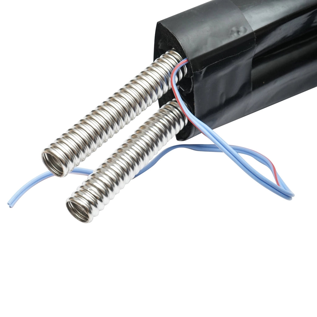 Tubo doppio in acciaio inox DN16-3/4 corrugato, flessibile, isolato, lungo 10 m, con cavo per sonda di temperatura, per impianti solari residenziali.