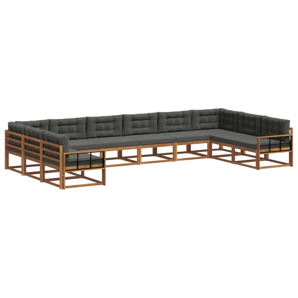 Set di divani da esterno 10 pcs Naturale e Antracite