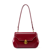 Borsa a tracolla da donna in vera pelle, colore rosso.