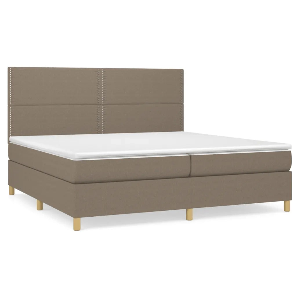 Giroletto a Molle con Materasso Tortora 200x200 cm in Tessuto 3142285