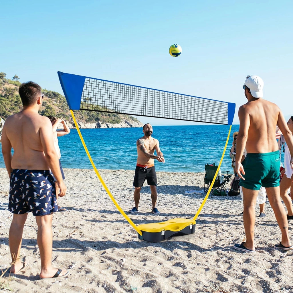 Set di Badminton con Rete, Racchette, 2 Volani e Scatola di Conservazione, Set di Badminton Portatile per 2 Giocatori da Esterno per Bambini, Ragazzi e Adulti