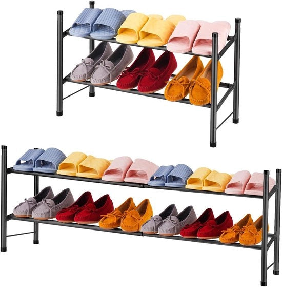 Scaffale per scarpe espandibile con 2 livelli - leggero, stivale e spazievitore