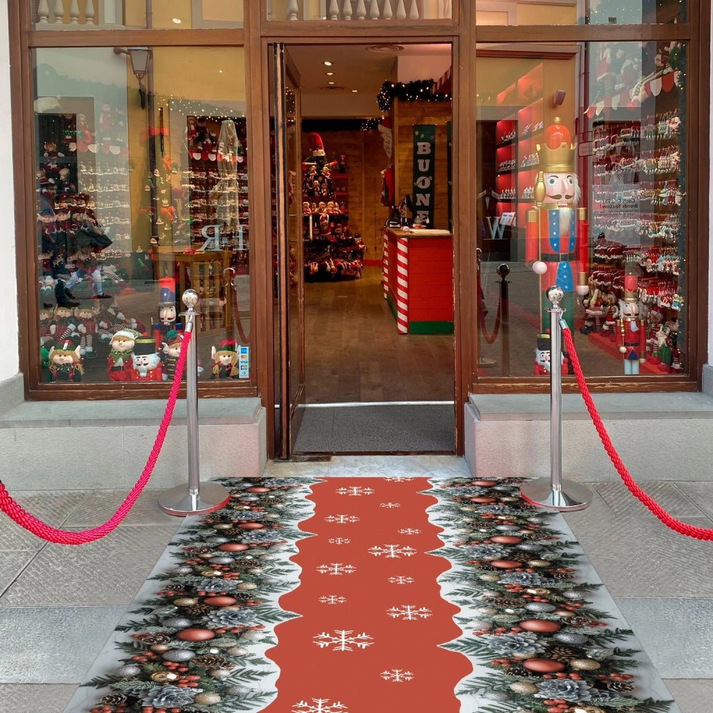 Passatoia Natalizia Tappeto Corsia Ingresso Natale Marciapiede Interno Esterno 100x400 Cm (F)