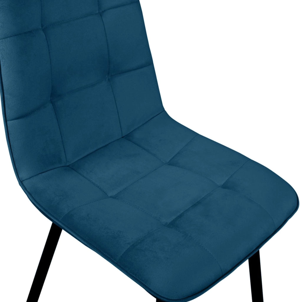 Set di 4 sedie da pranzo MILA in velluto blu