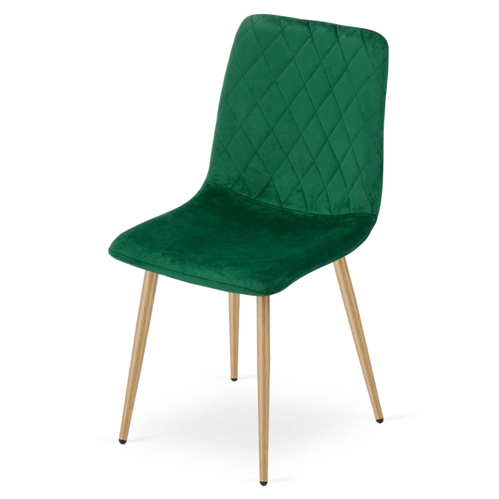 Set di 2 sedie Turin in velluto verde smeraldo