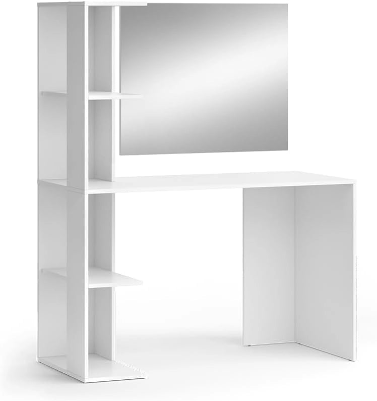 Vicco Tavolo da toilette Tower, Bianco, 122.2 cm con specchio, Superfici decorative per profumi e oggetti preferiti