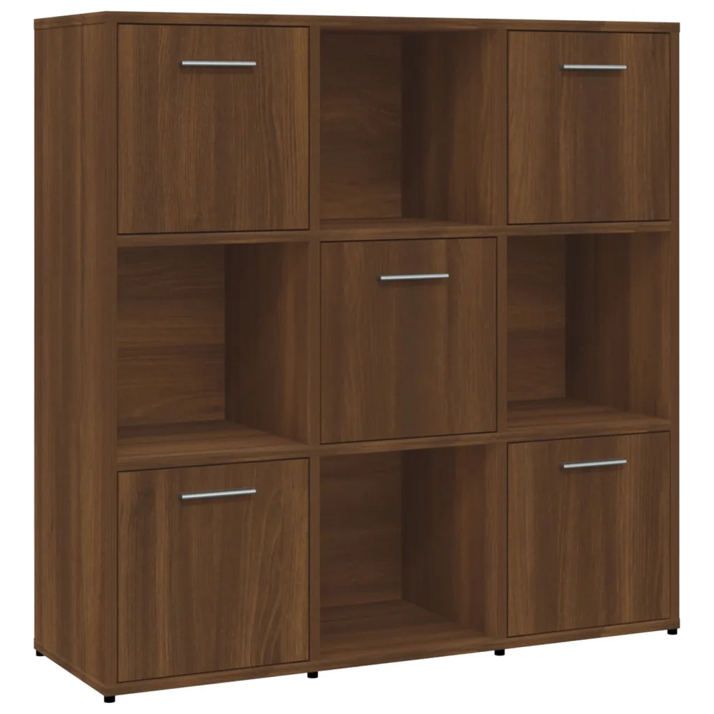 Libreria-Scaffale per Libri-Mobile di Stoccaggio Rovere Marrone 90x30x90 cm in Legno Multistrato