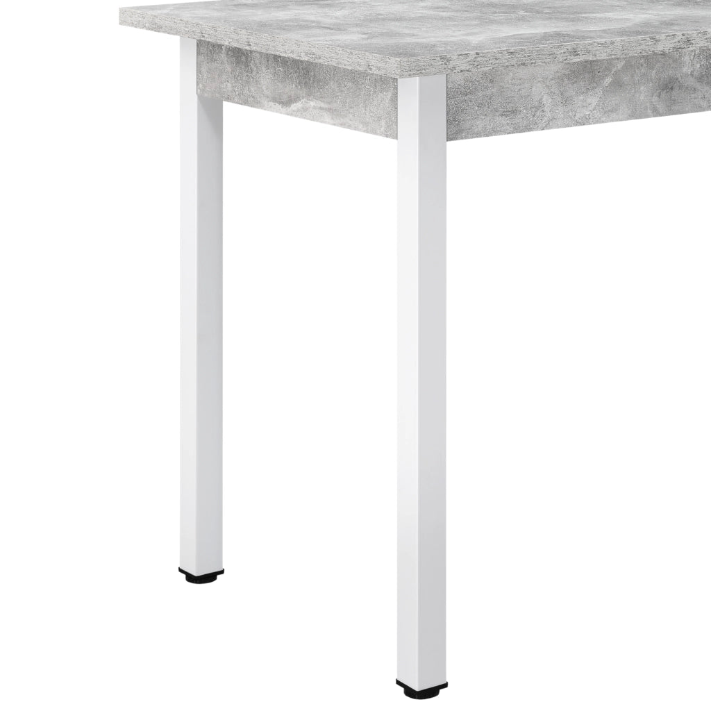 Tavolo da Pranzo Den Haag 120 x 60 cm Effetto Cemento / Bianco [en.casa]