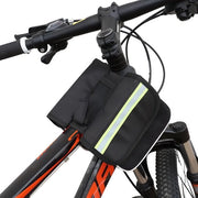 Borsa di stoccaggio per bicicletta - Impermeabile - Borsa per bicicletta riflettente - Borsa per telefono da montare sulla tubazione superiore - Pouch per ciclismo - Telefoni da 6,5 cm - Accessori per ciclismo - Nero