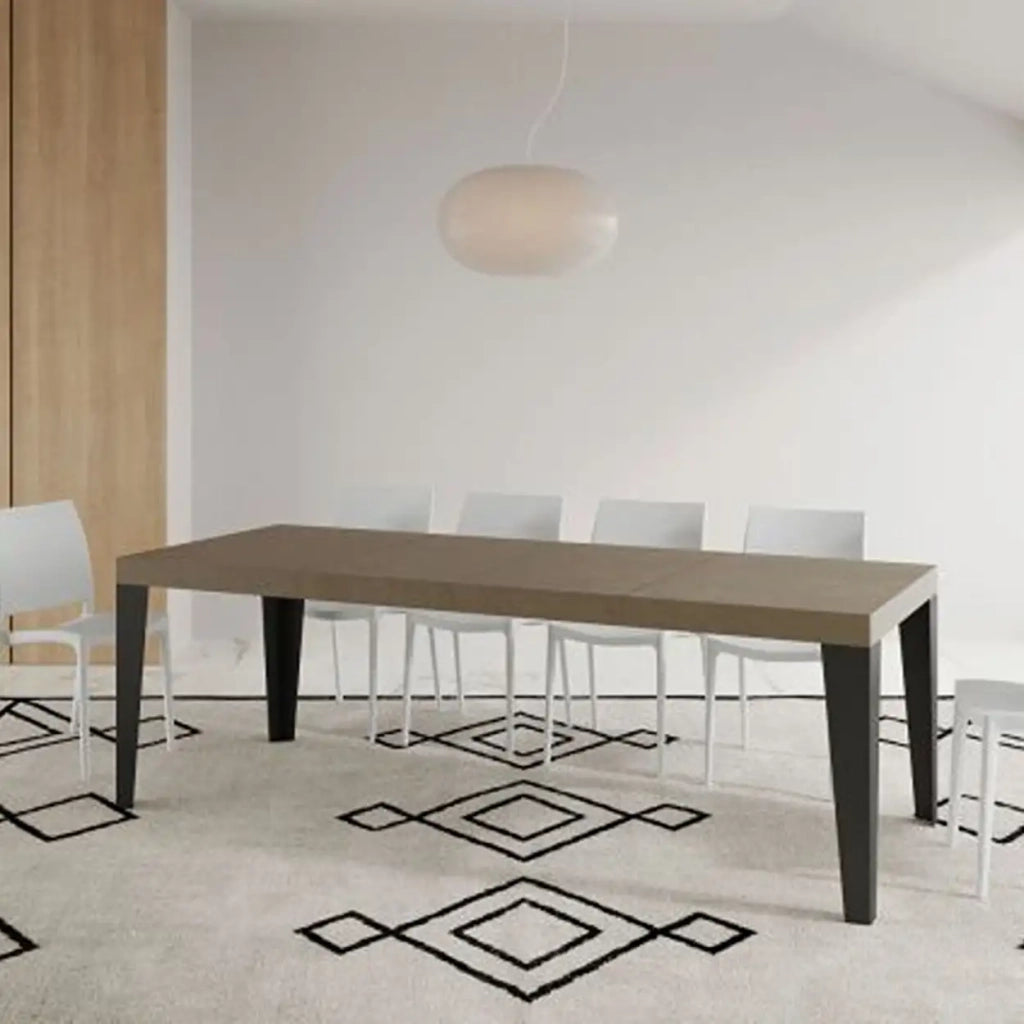 Tavolo allungabile 200/304x90 cm Flame Premium tortora gambe antracite