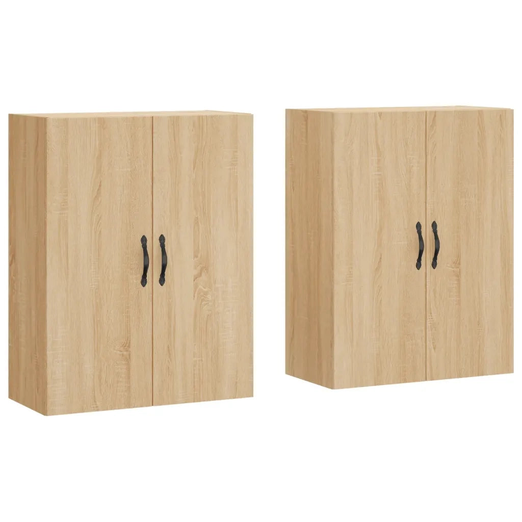 Set di 2 pensili a muro in legno composito 69,5 x 34 x 90 cm design moderno finitura rovere Sonoma 02_0055395
