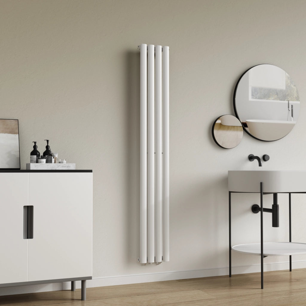 Termosifone Nore ad Acqua Calda Pannello Singolo con Elementi Tubolari 160 x 24 cm - Bianco [neu.haus]
