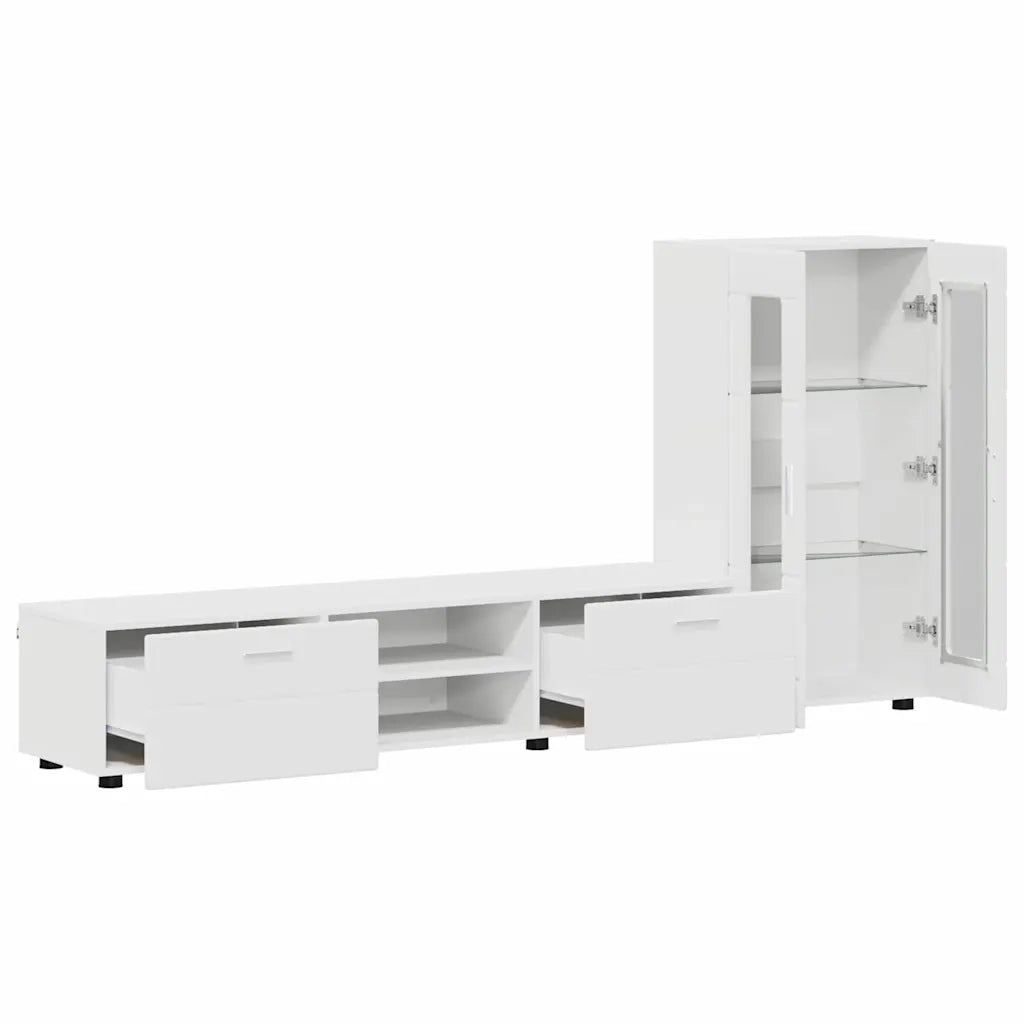 Set mobile TV con porta FLORIN 3 pcs Bianco Legno multistrato 3397934