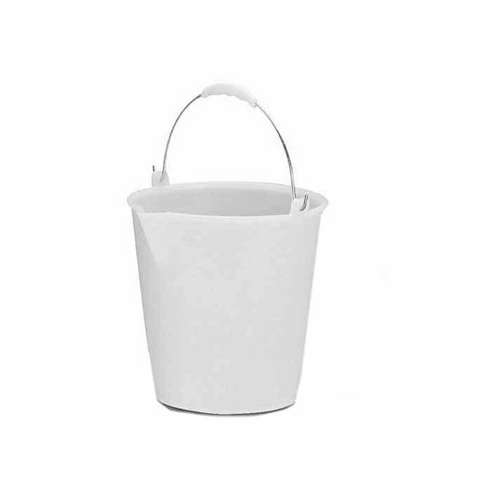 Giganplast 7250P6 Secchio con Becco in Polietilene 21 L Manico Acciaio Cromato Impilabile colore Bianco