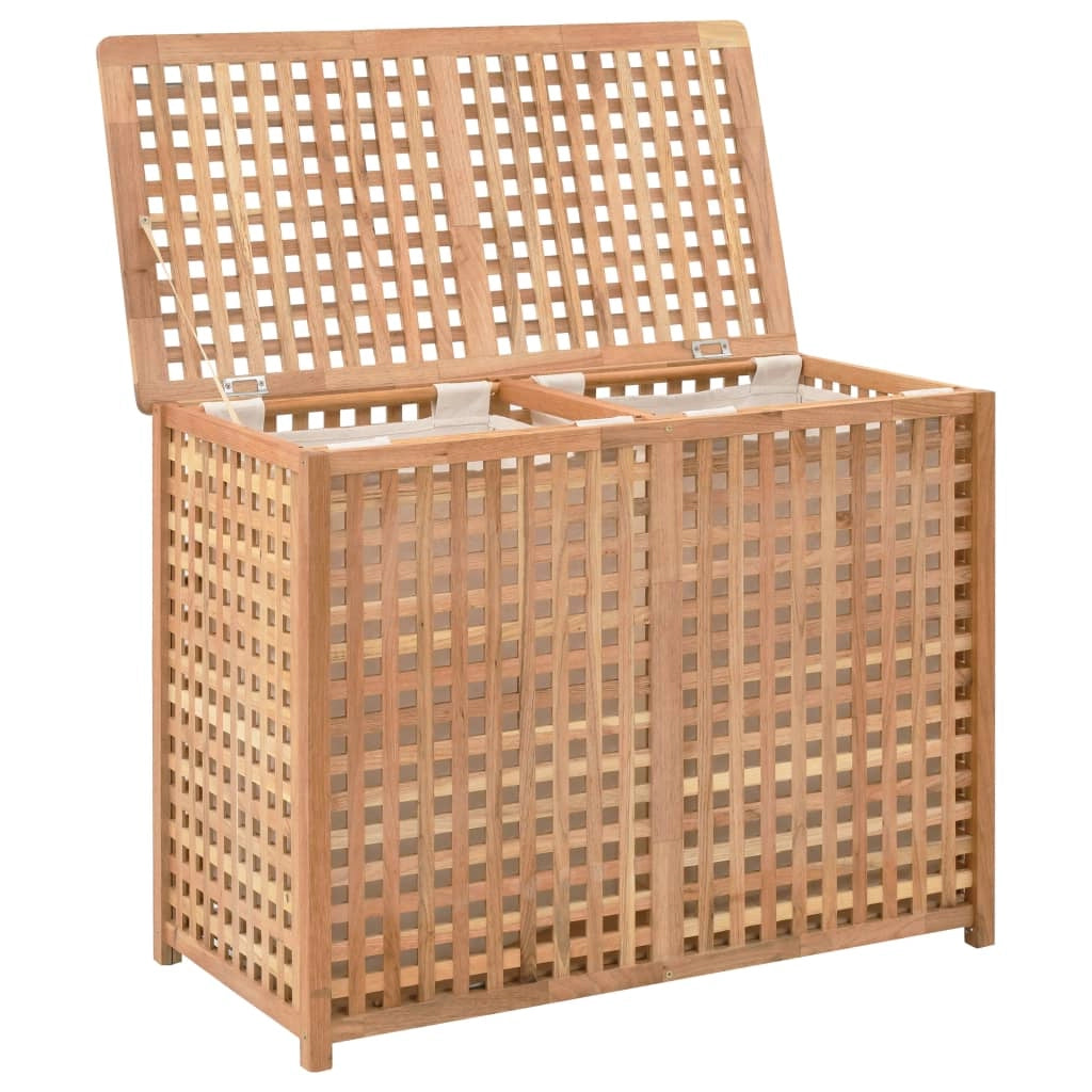 Cesto portabiancheria 87,5 x 46 x 67 cm in legno massello di noce 02_0006201