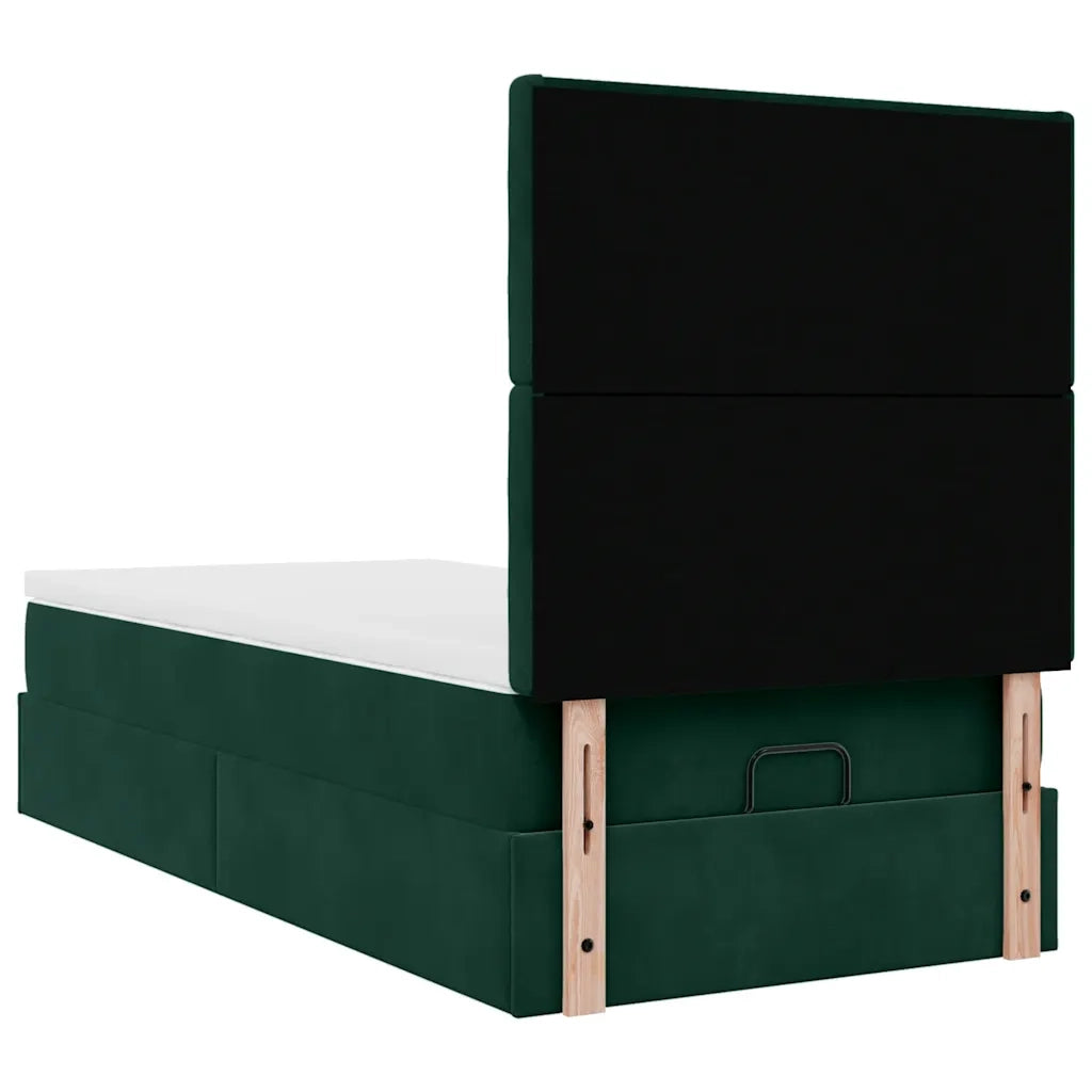 vidaXL Struttura Letto Pouf con Materassi 90x200 cm in Velluto