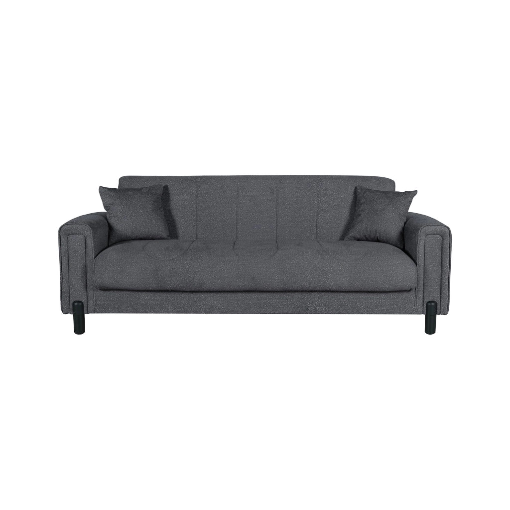 Papozze, Divano Letto 3 Posti Contenitore, 226x86 cm Nero Antracite