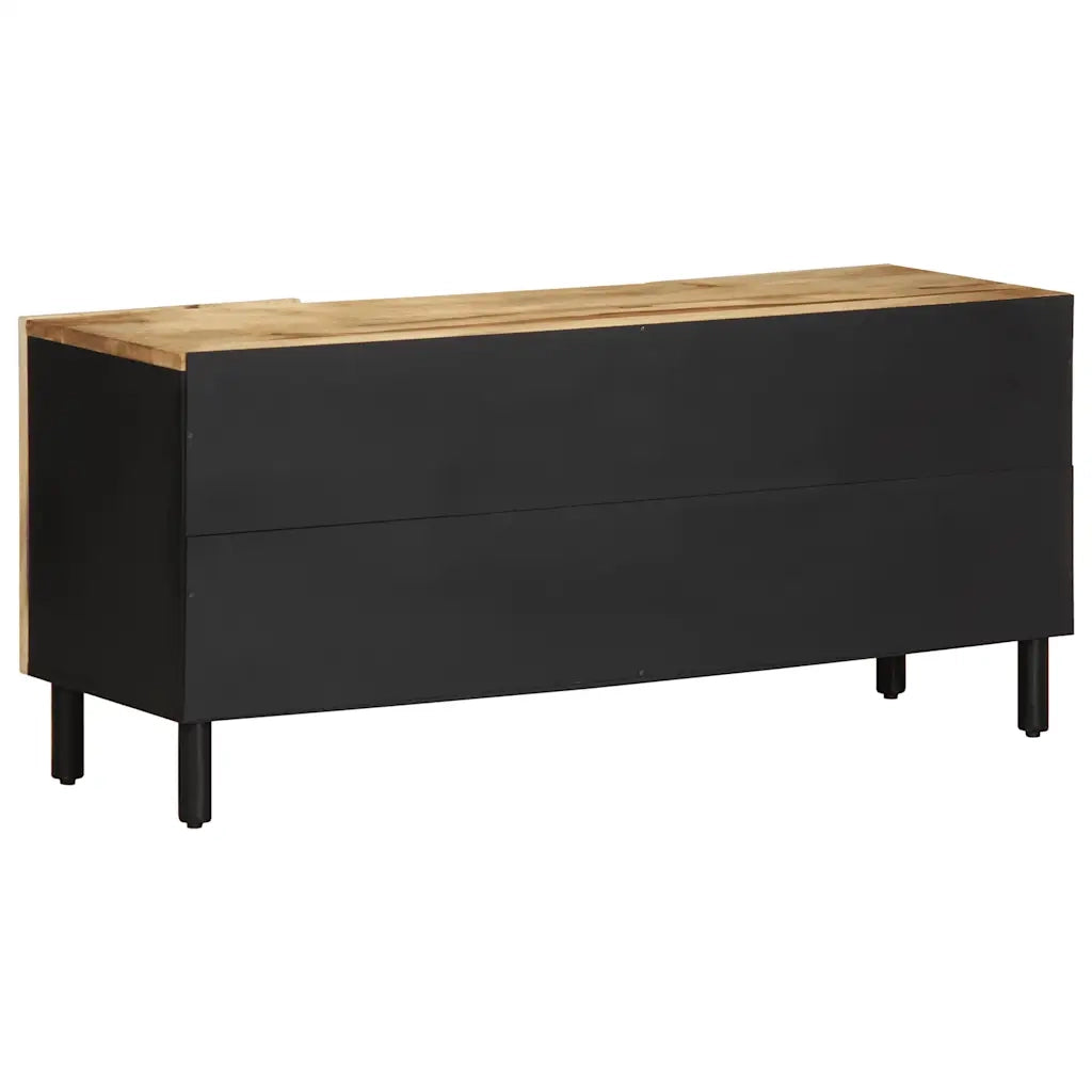 vidaXL Mobile Porta TV Nero 105x33,5x46 cm Legno Massello Mango Grezzo