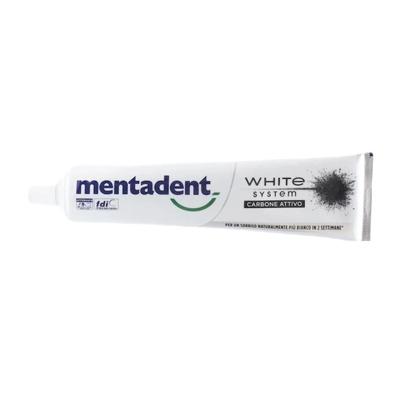 MENTADENT DENTIFRICIO FORMATO RISPARMIO 75 + 50 ML AL CARBONE ATTIVO