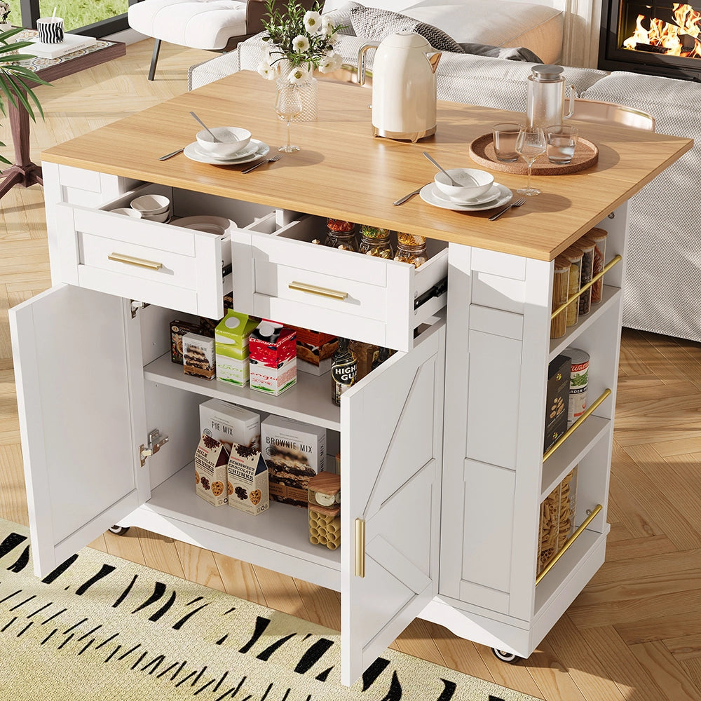 Isola cucina - Xylo - tavolo estensibile venatura legno bianco