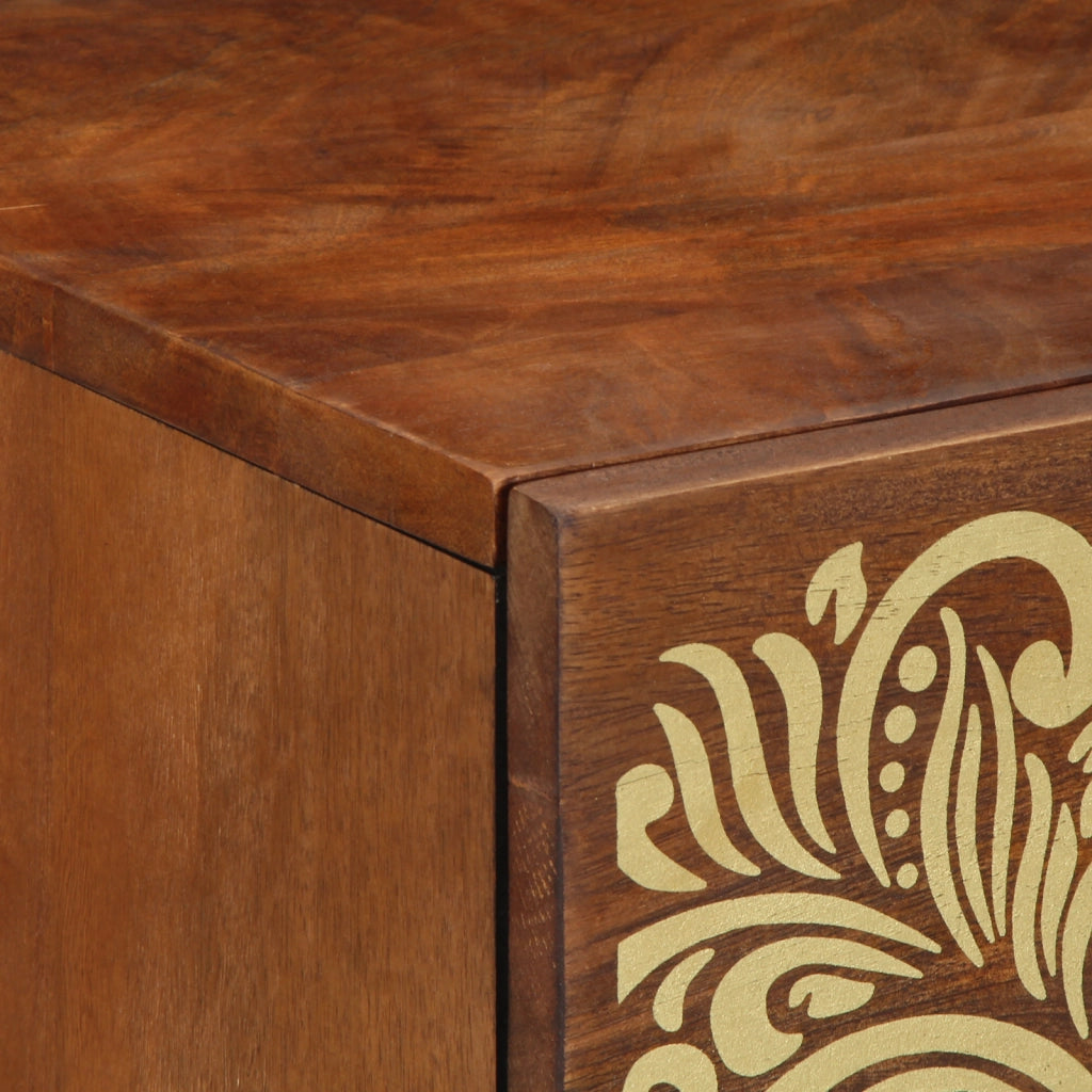 Comodino Marrone miele Legno massello 50 x 33 x 60 cm Durevole