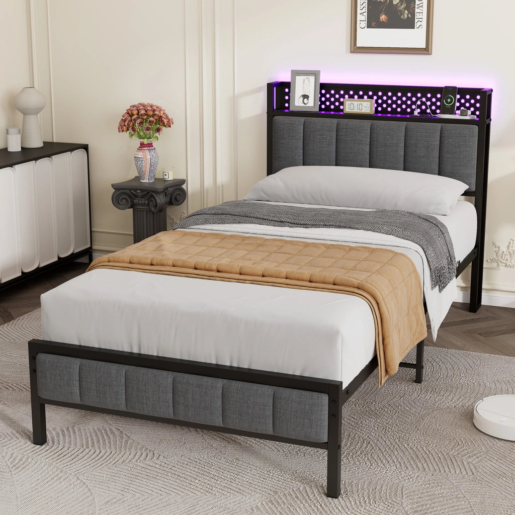 Letto singolo 90x200 cm, colore nero