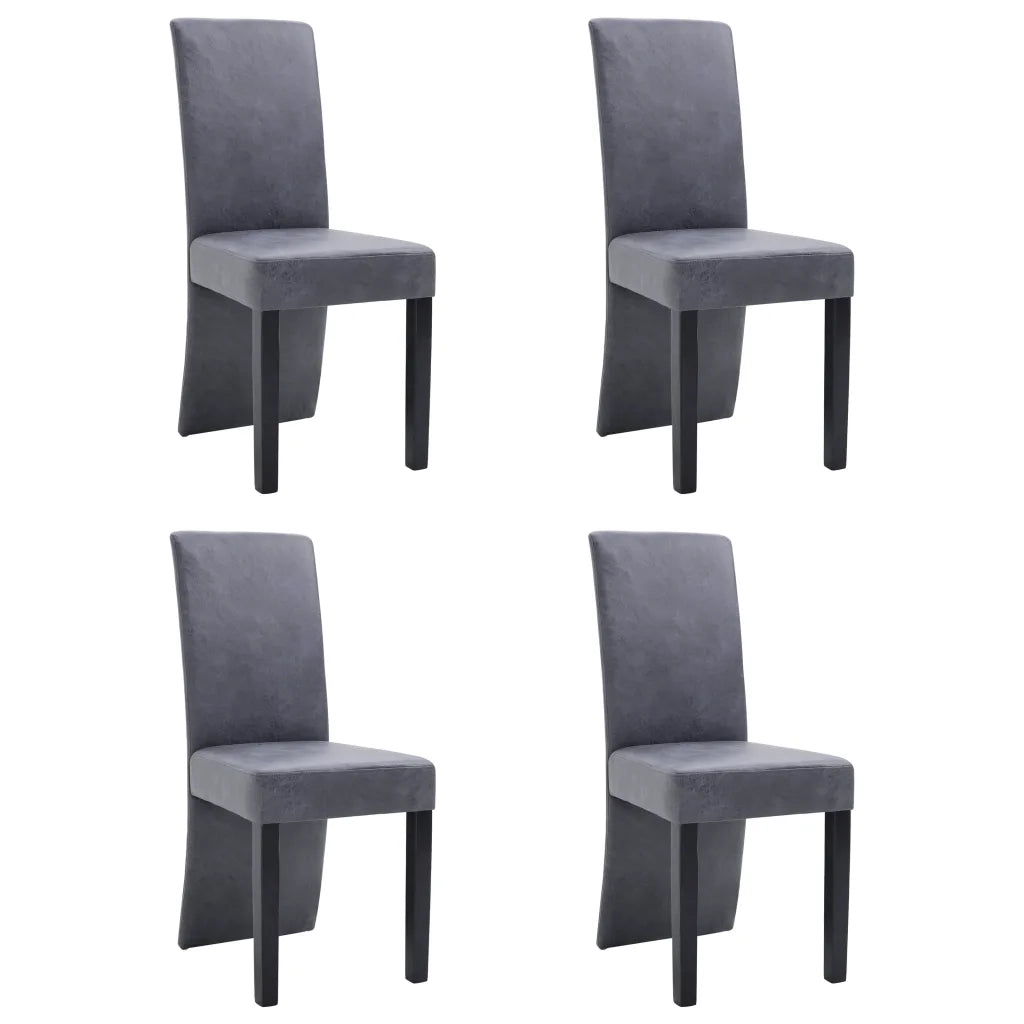 Sedie da Pranzo 4 pz Grigie in Similpelle Scamosciata 249203