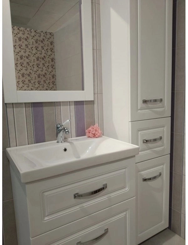 LABE miscelatore lavabo in ottone cromato con manico in ceramica senza sifone