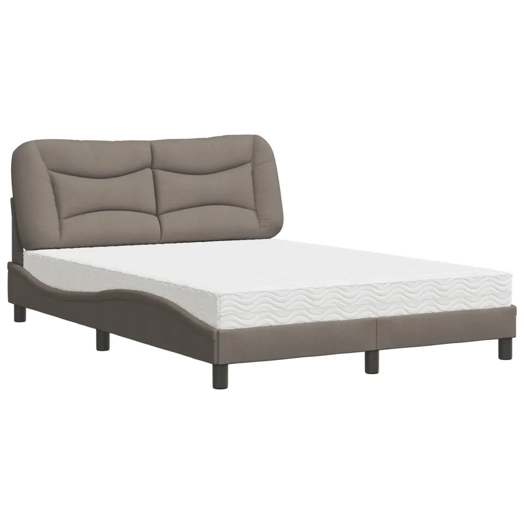 Letto con Materasso Hvar Tortora 140x200 cm in Tessuto