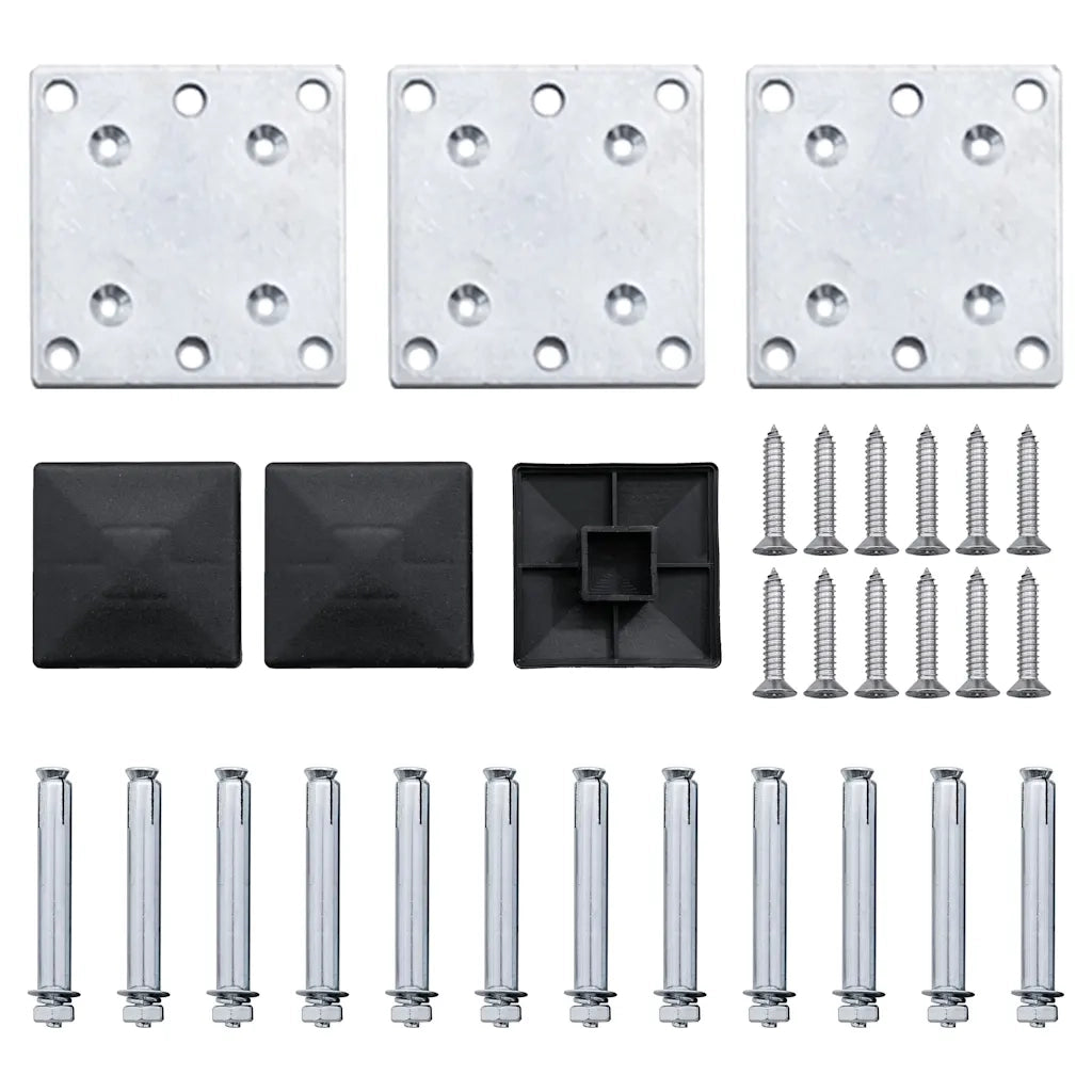 Set Pannello di Recinzione in WPC 353x146 cm Marrone 3070451