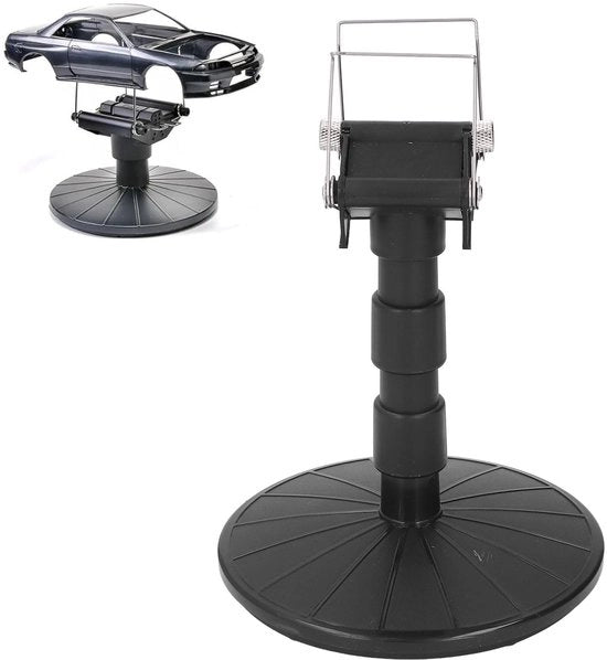Standard di verniciatura girevole - Base di spruzzatura - Larghezza adattabile - Per modelli di auto/tank/aerei - Altezza 19 cm - Rotazione facile - Standard di modellismo