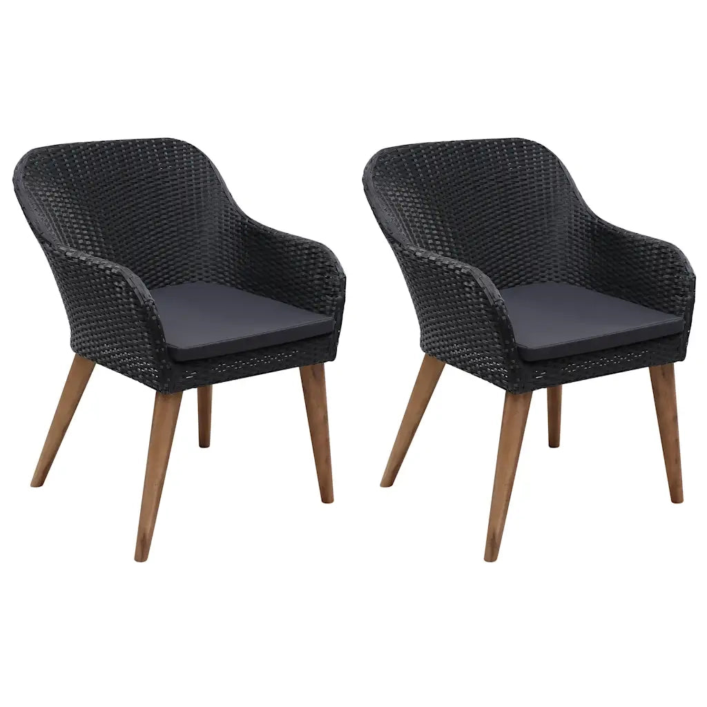 Set Mobili da Pranzo per Giardino 3 pz | Set Salotto da Giardino Nero