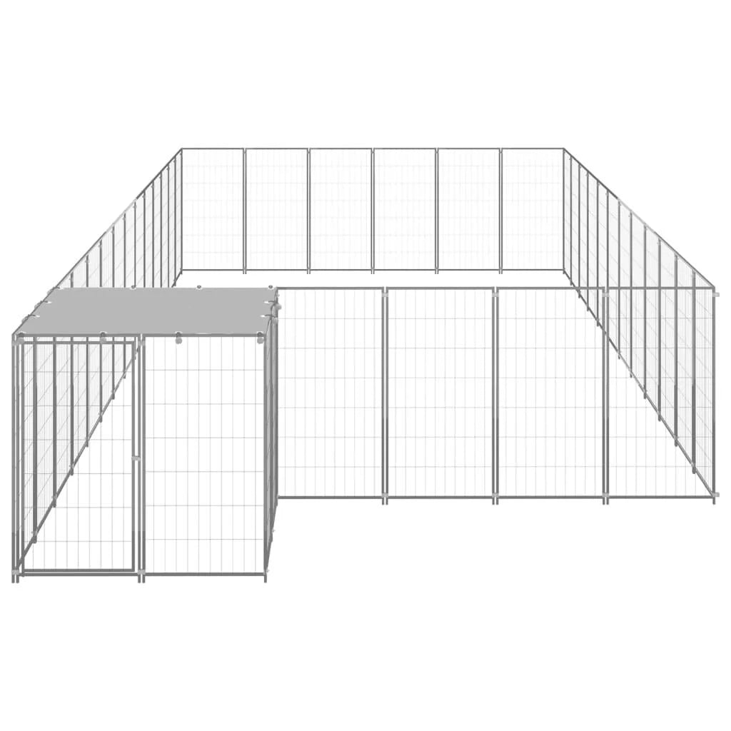 Recinto per animali da esterno per cani in acciaio color argento 22,99 m² 02_0000255