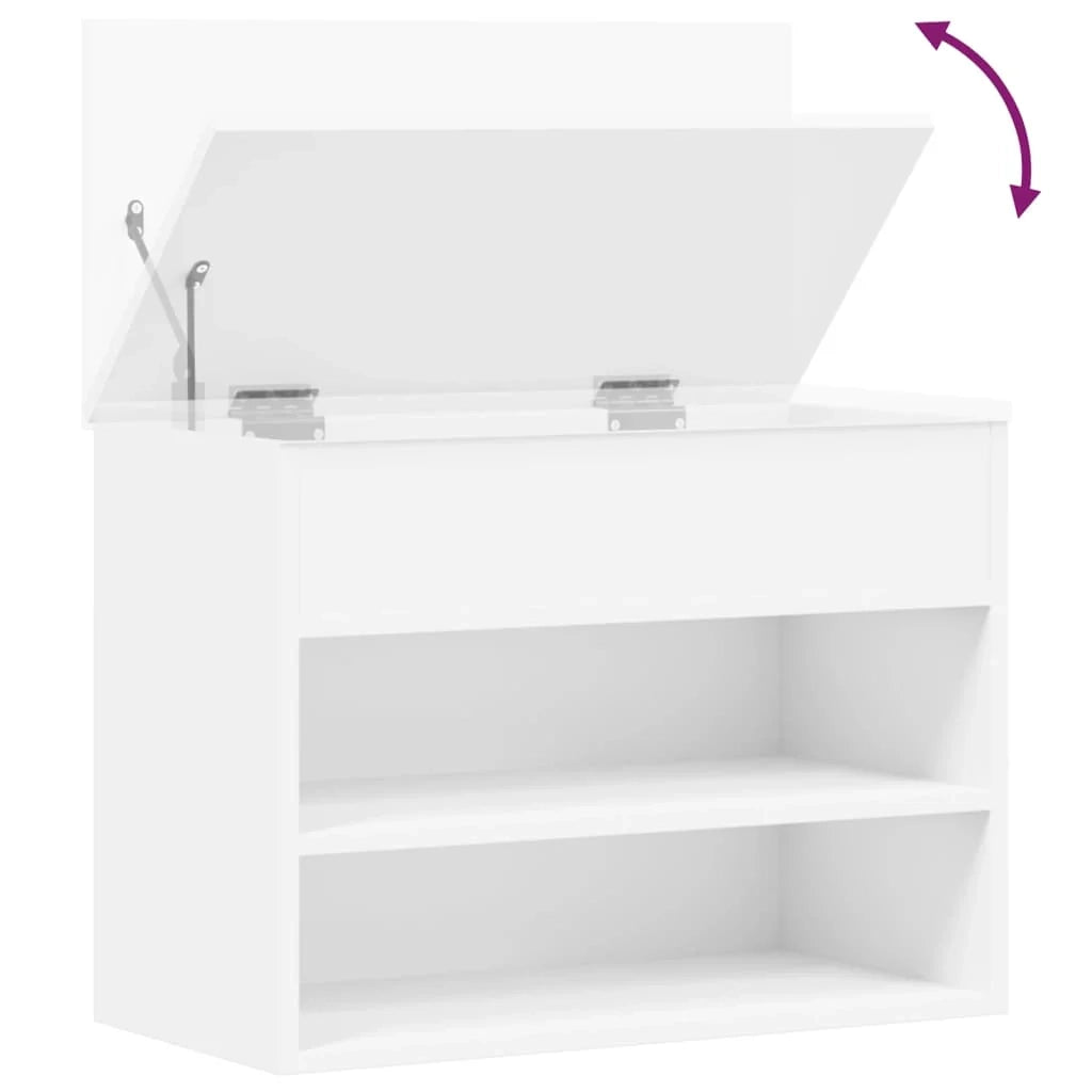 Panca portascarpe/stivali cassettiera scaffale mobiletto portaoggetti per ingresso 60 x 30 x 45 cm legno ingegnerizzato bianco 02_0022889