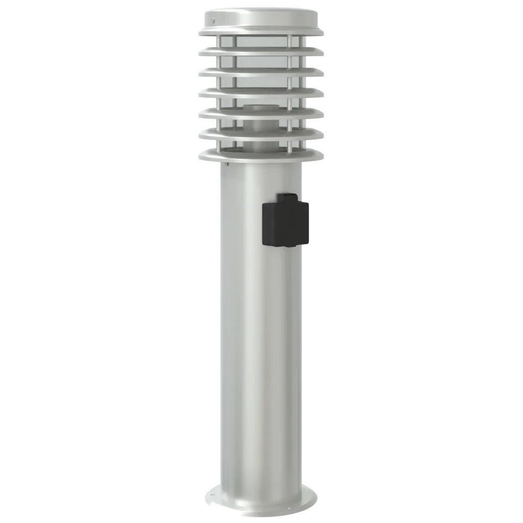Lampada da Terra per Esterni con Presa Argento 60 cm in Acciaio CFW3888679