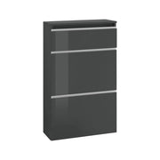Mobile Portascarpe Alejandra, Scarpiera 12 Paia Made in Italy, 60x27x108h cm Nero Antracite Lucido