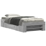 Letto singolo | Letto per adulti | Giroletto Grigio Sonoma 75x190 cm in Legno Multistrato