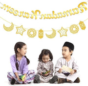 Drappi luminosi per Ramadan e Eid Mubarak, 2 pezzi - Decorazioni per Ramadan e Eid Mubarak