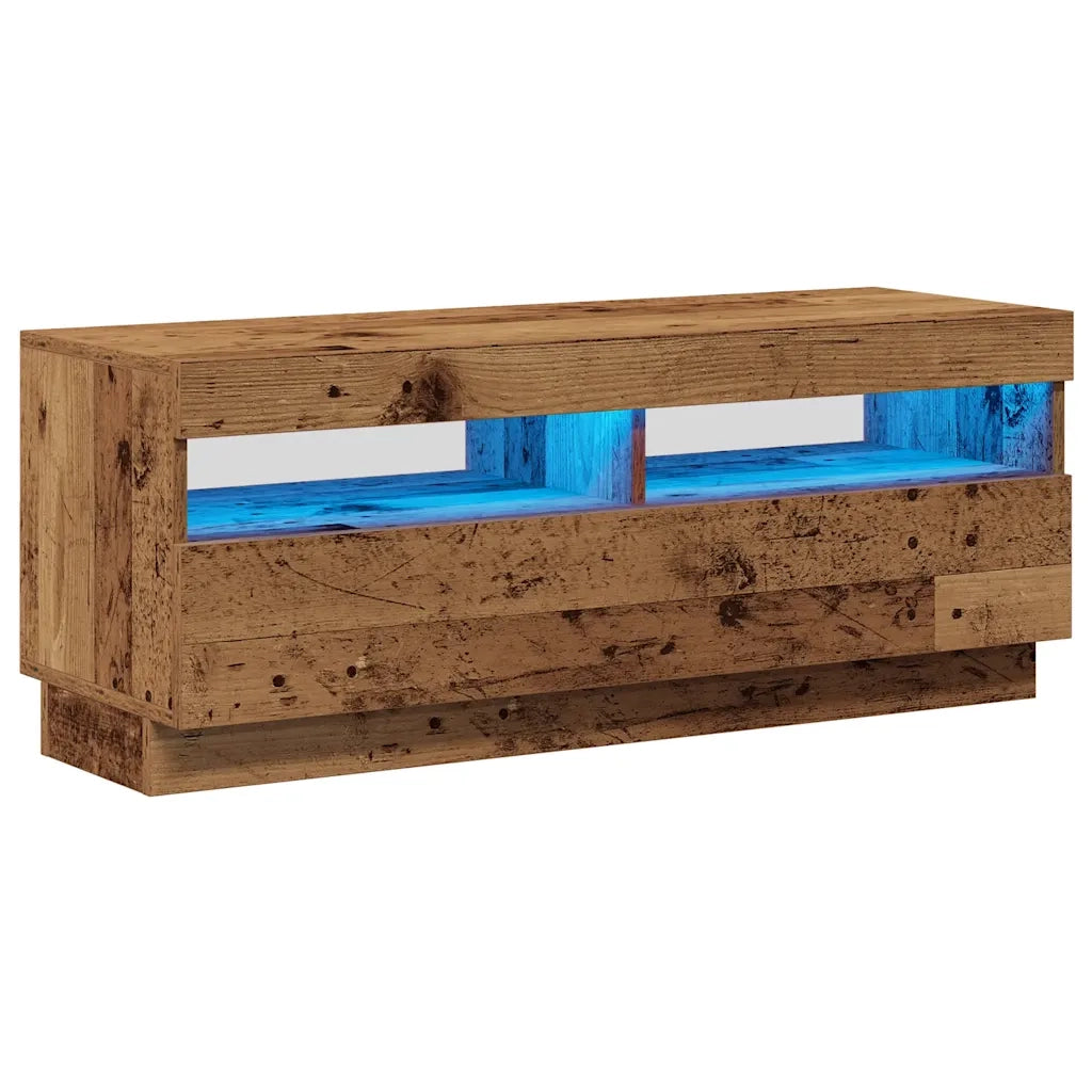 Mobile Porta TV con LED Legno Antico 100x35x40 cm Truciolato