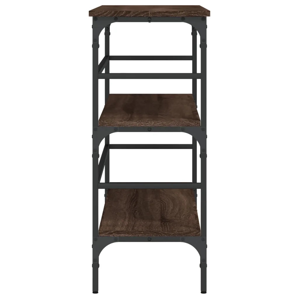 Tavolino Consolle-Tavolino da soggiorno-Tavolo Rovere Marrone 100x32x75 cm Legno Multistrato 383276