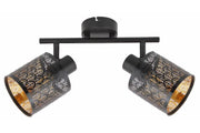 Plafoniera Reality Tuluza nera 2 luci E14 40W metallo