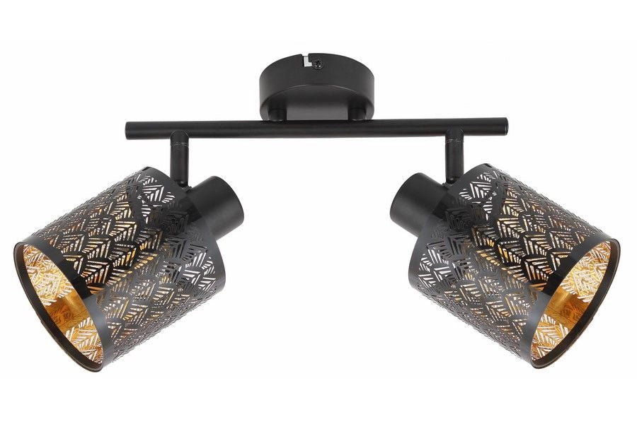Plafoniera Reality Tuluza nera 2 luci E14 40W metallo