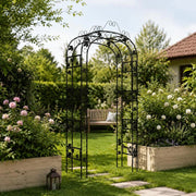 Garden Arch, Black, 116x45x240 Cm, Steel