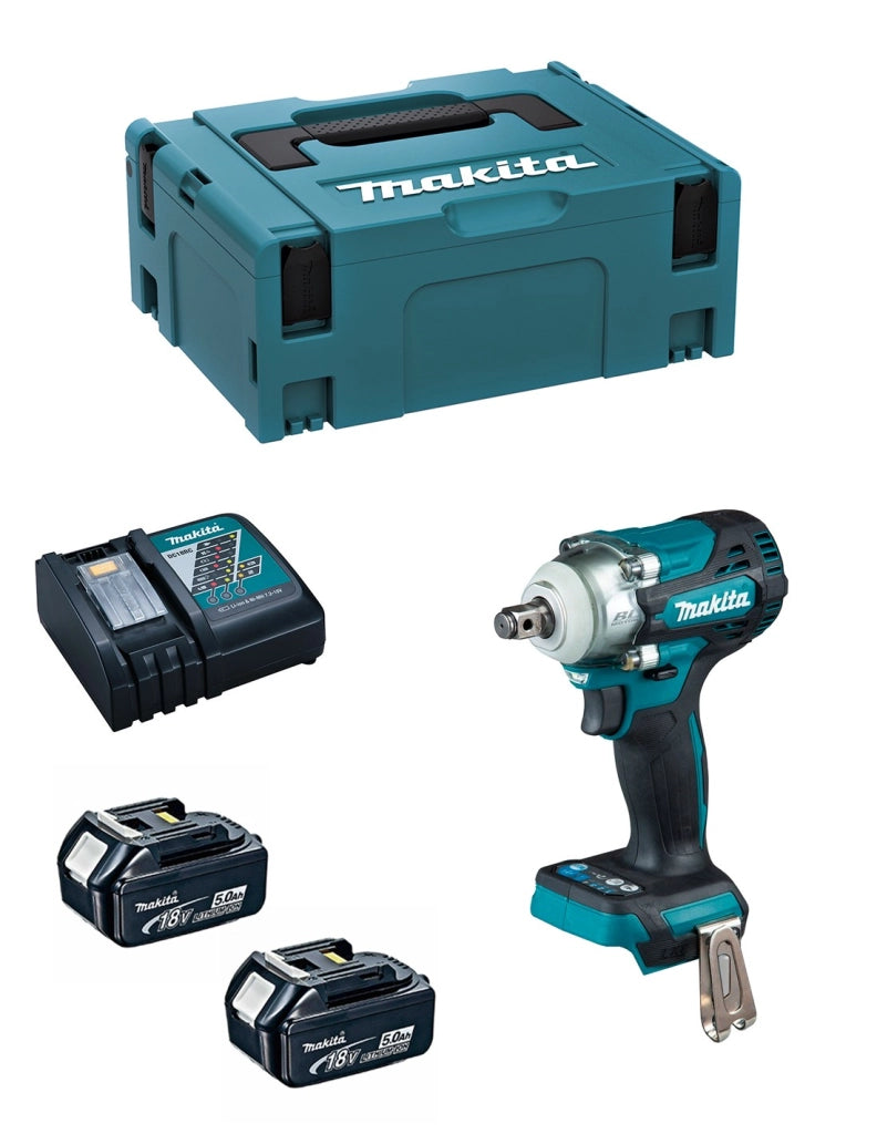 Avvitatore ad Impulsi MAKITA DTW300RTJ (2 x 5,0 Ah + DC18RC + MAKPAC 2)