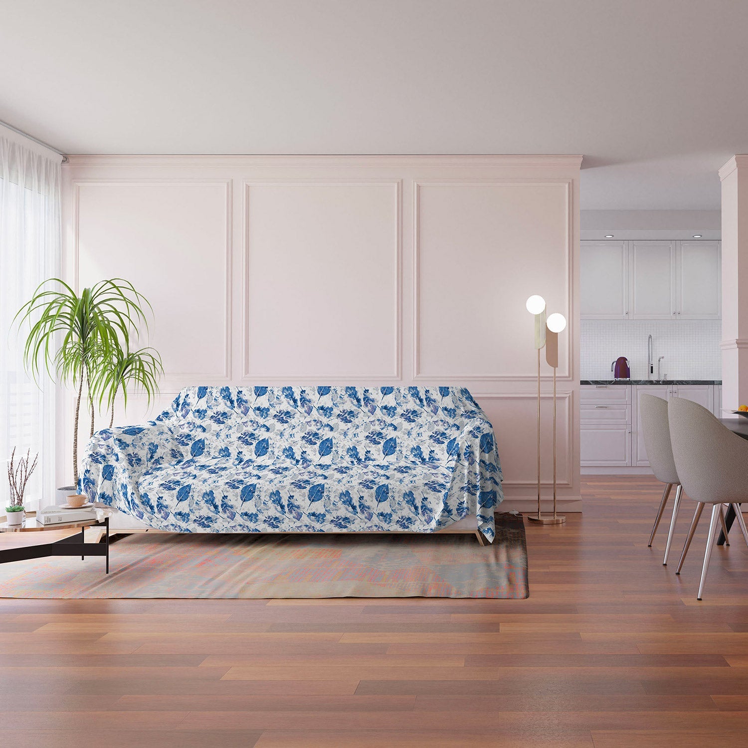 Telo Arredo Copritutto Copridivano 170x260 cm in Microfibra Foglie